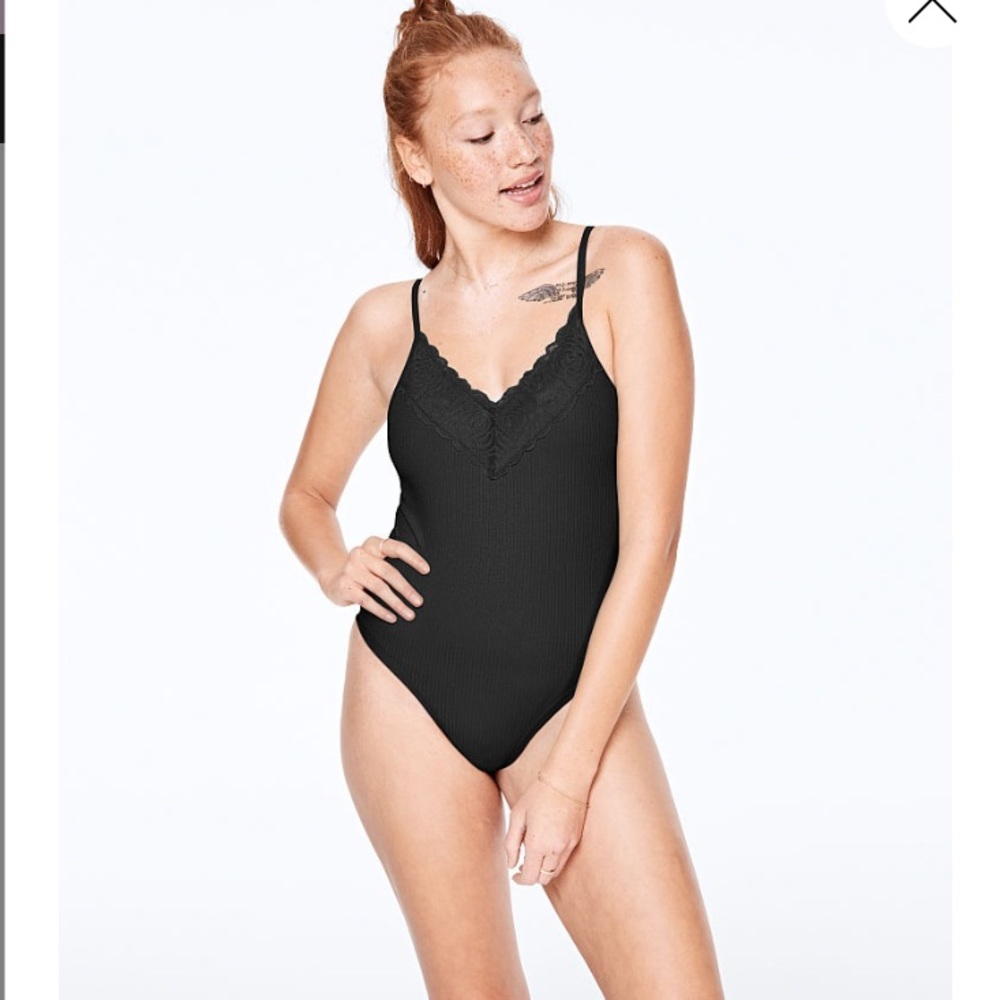 Victoria’s Secret Pink ribbed thong bodysuit